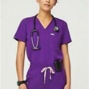 FIGS Catarina One Pocket Scrub Top - Magic Purple